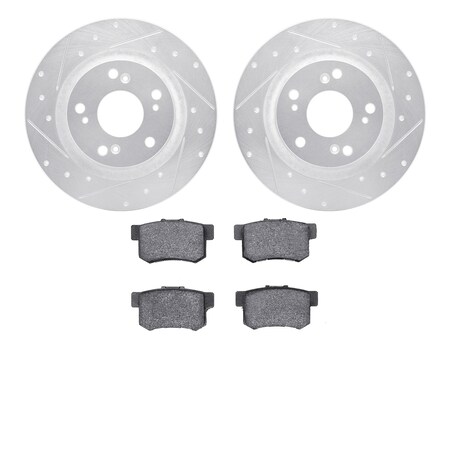 Dynamic Friction Co 7302-59054, Rotors-Drilled and Slotted-Silver with 3000 Series Ceramic Brake Pads, Zinc Coated 7302-59054